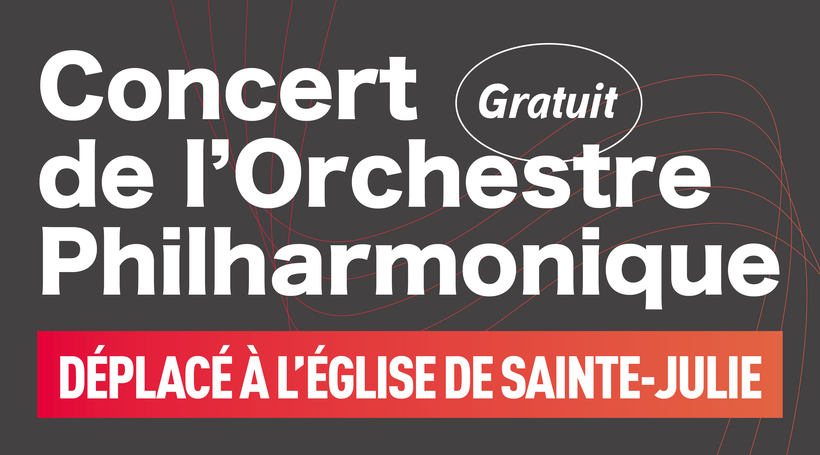 Concert de l’Orchestre philharmonique du Québec avec Alexandre Da Costa déplacé à l'église de Sainte-Julie 